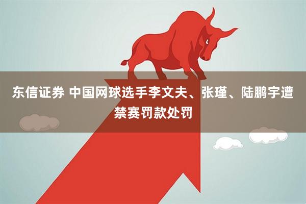 东信证券 中国网球选手李文夫、张瑾、陆鹏宇遭禁赛罚款处罚