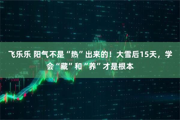 飞乐乐 阳气不是“热”出来的！大雪后15天，学会“藏”和“养”才是根本